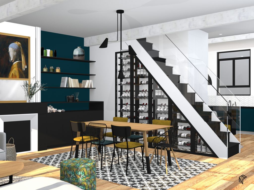 Bordeaux ✦ 2020 ✦ Rénovation complète d'un appartement avec cave-à-vin sur mesure