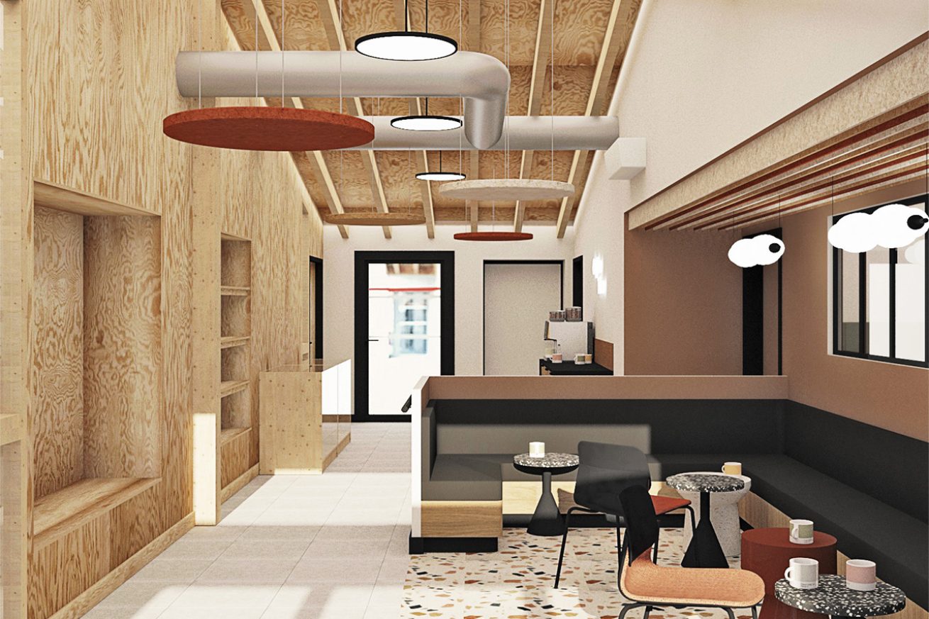 Restructuration et optimisation d'une Association. Création d’une zone de convivialité dans des teintes chaudes et enveloppantes afin de faciliter les échanges.