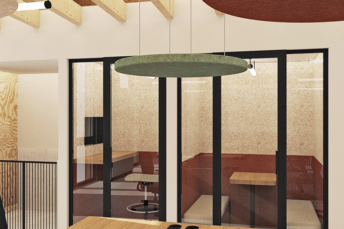 Restructuration et optimisation d'une Association. Amélioration des espaces de travail. Création de cabines acoustiques