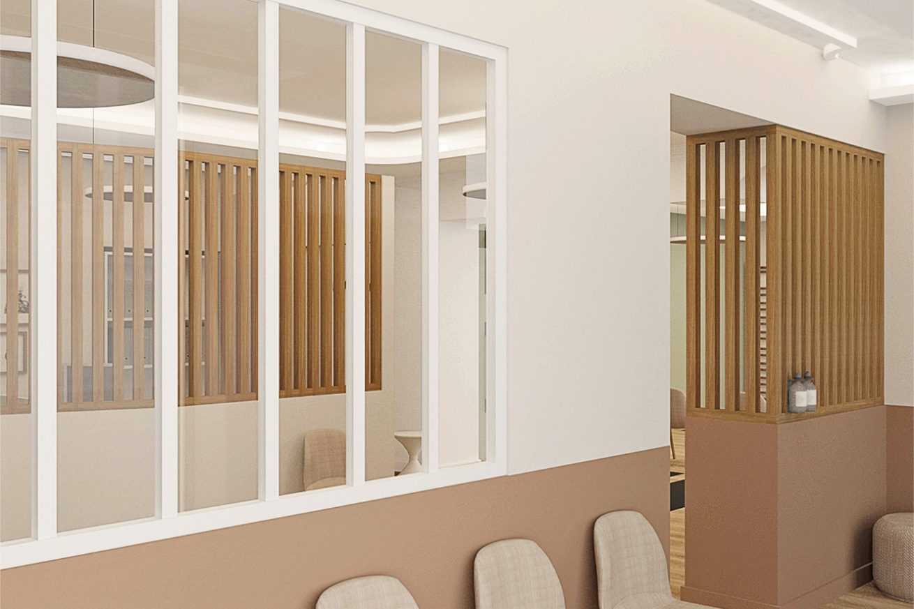 Rénovation et aménagement optimisé d'un cabinet de kinésithérapie au coeur des Chartrons - salle d'attente